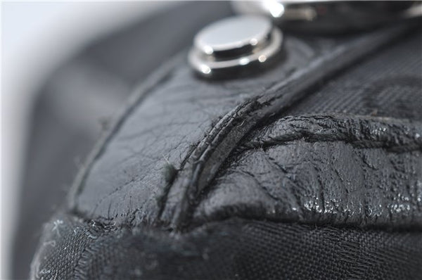 Authentic GUCCI Abbey Vintage Tote Hand Bag GG Nylon Leather 293580 Black 5204E