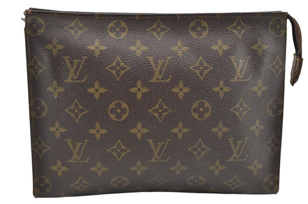 Auth Louis Vuitton Monogram Poche Toilette 26 Cosmetics Pouch Old Model LV 5205I