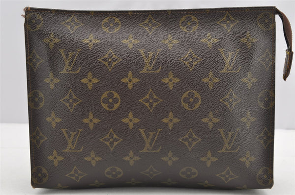 Auth Louis Vuitton Monogram Poche Toilette 26 Cosmetics Pouch Old Model LV 5205I