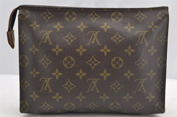 Auth Louis Vuitton Monogram Poche Toilette 26 Cosmetics Pouch Old Model LV 5205I