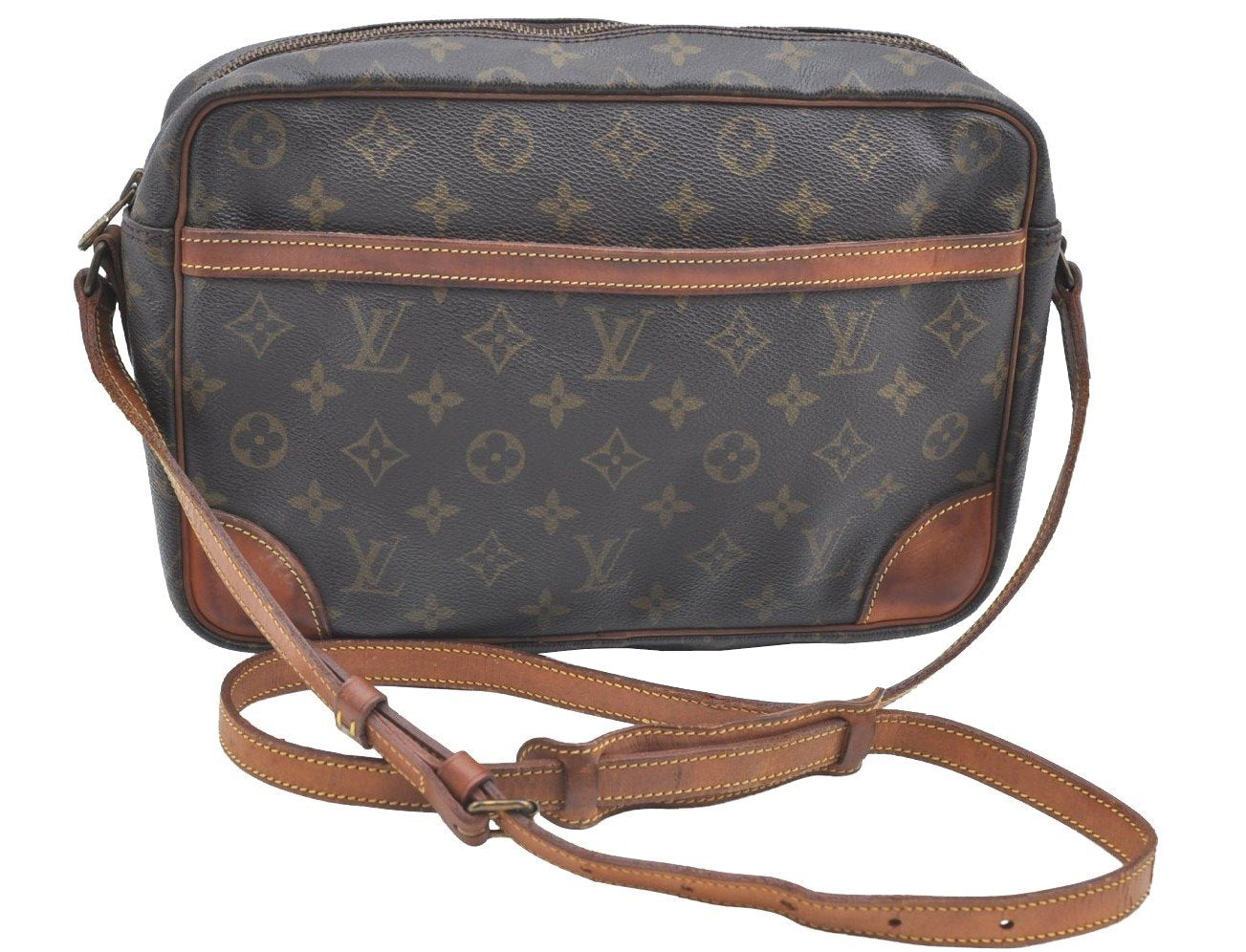 Authentic Louis Vuitton Monogram Trocadero 30 Shoulder Cross Bag M51272 LV 5206F