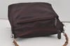 Authentic GUCCI Bamboo 2Way Shoulder Hand Bag Purse Nylon Leather Wine Red 5206I