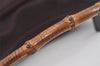 Authentic GUCCI Bamboo 2Way Shoulder Hand Bag Purse Nylon Leather Wine Red 5206I