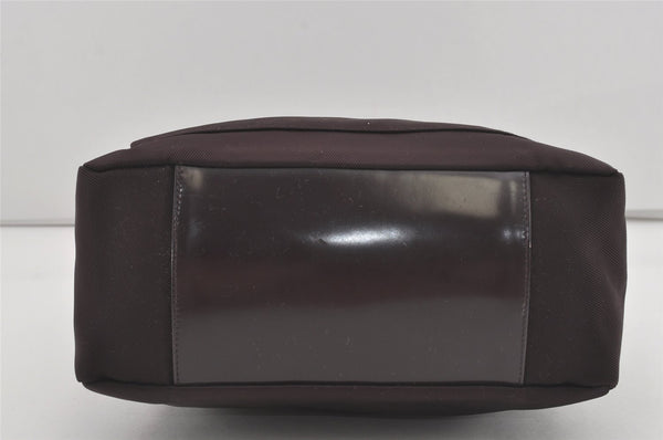 Authentic GUCCI Bamboo 2Way Shoulder Hand Bag Purse Nylon Leather Wine Red 5206I