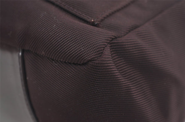 Authentic GUCCI Bamboo 2Way Shoulder Hand Bag Purse Nylon Leather Wine Red 5206I