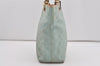Authentic GUCCI Vintage Tote Bag GG Canvas Leather 0021099 Light Blue 5207I