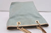 Authentic GUCCI Vintage Tote Bag GG Canvas Leather 0021099 Light Blue 5207I