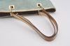 Authentic GUCCI Vintage Tote Bag GG Canvas Leather 0021099 Light Blue 5207I