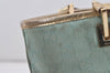 Authentic GUCCI Vintage Tote Bag GG Canvas Leather 0021099 Light Blue 5207I