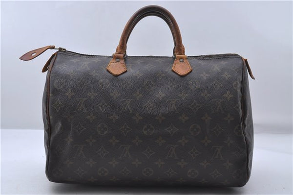 Authentic Louis Vuitton Monogram Speedy 35 Hand Boston Bag M41524 LV 5208D