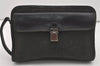 Authentic GUCCI Vintage Clutch Hand Bag Purse Nylon Leather 108844 Black 5208I