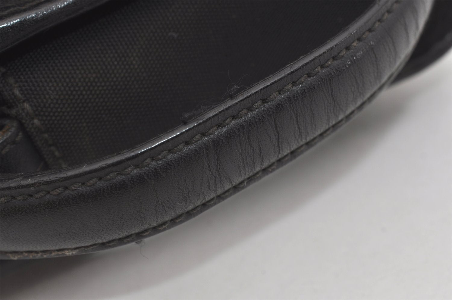 Authentic GUCCI Vintage Clutch Hand Bag Purse Nylon Leather 108844 Black 5208I