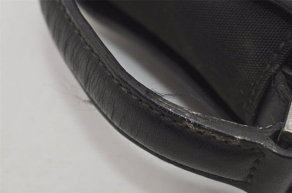 Authentic GUCCI Vintage Clutch Hand Bag Purse Nylon Leather 108844 Black 5208I