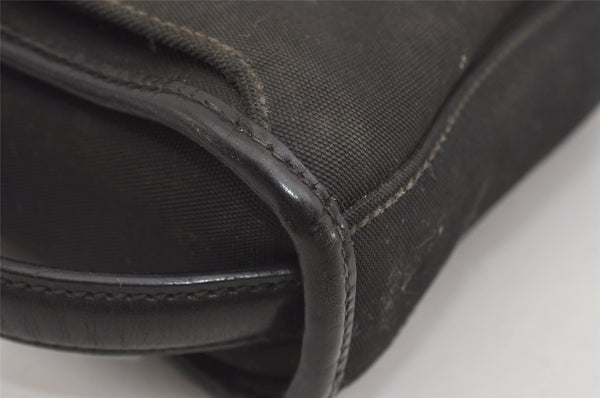 Authentic GUCCI Vintage Clutch Hand Bag Purse Nylon Leather 108844 Black 5208I