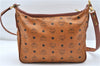 Authentic MCM Visetos Leather Vintage Shoulder Cross Body Bag Purse Brown 5210D