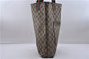 Authentic GUCCI Web Sherry Line Shoulder Tote Bag GG PVC Leather Brown 5210E