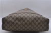 Authentic GUCCI Web Sherry Line Shoulder Tote Bag GG PVC Leather Brown 5210E