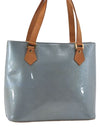 Authentic Louis Vuitton Vernis Houston Shoulder Bag Light Blue M91218 LV 5211D