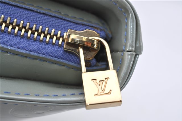 Authentic Louis Vuitton Vernis Houston Shoulder Bag Light Blue M91218 LV 5211D