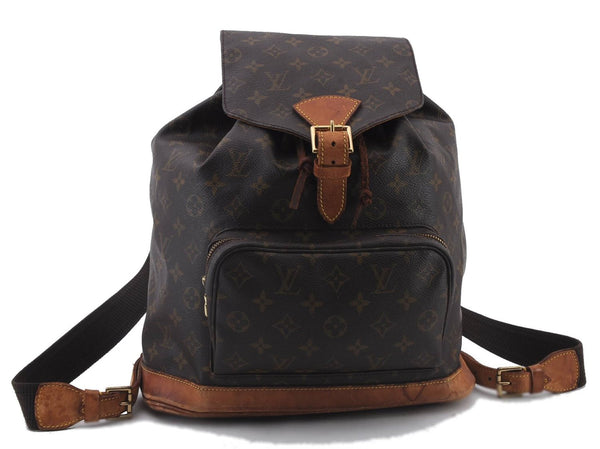 Authentic LOUIS VUITTON Monogram Montsouris GM Backpack M51135 LV 5212C