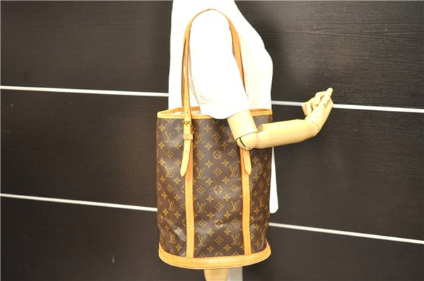 Authentic Louis Vuitton Monogram Bucket GM Shoulder Bag M42236 LV 5213D
