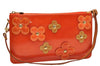 Auth Louis Vuitton Vernis Flower Lexington Hand Bag Pouch Orange M92247 LV 5217D
