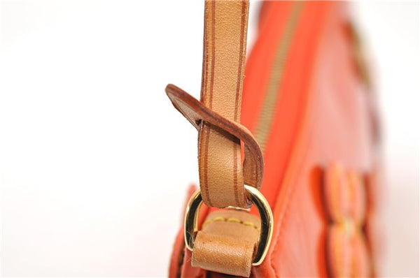 Auth Louis Vuitton Vernis Flower Lexington Hand Bag Pouch Orange M92247 LV 5217D