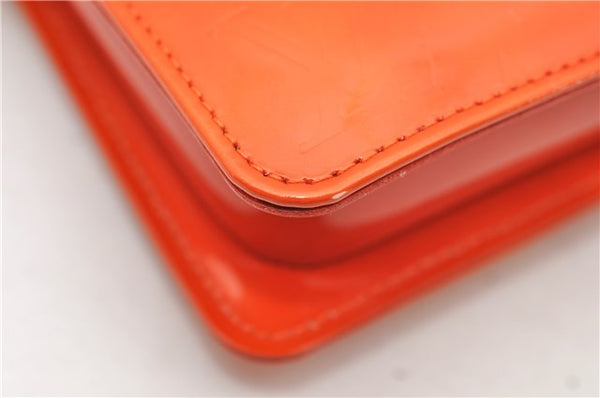 Auth Louis Vuitton Vernis Flower Lexington Hand Bag Pouch Orange M92247 LV 5217D