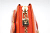 Auth Louis Vuitton Vernis Flower Lexington Hand Bag Pouch Orange M92247 LV 5217D