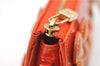Auth Louis Vuitton Vernis Flower Lexington Hand Bag Pouch Orange M92247 LV 5217D