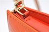 Auth Louis Vuitton Vernis Flower Lexington Hand Bag Pouch Orange M92247 LV 5217D
