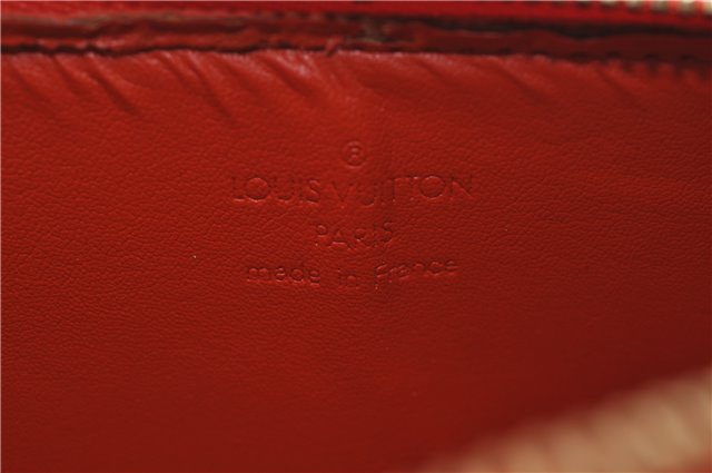 Auth Louis Vuitton Vernis Flower Lexington Hand Bag Pouch Orange M92247 LV 5217D