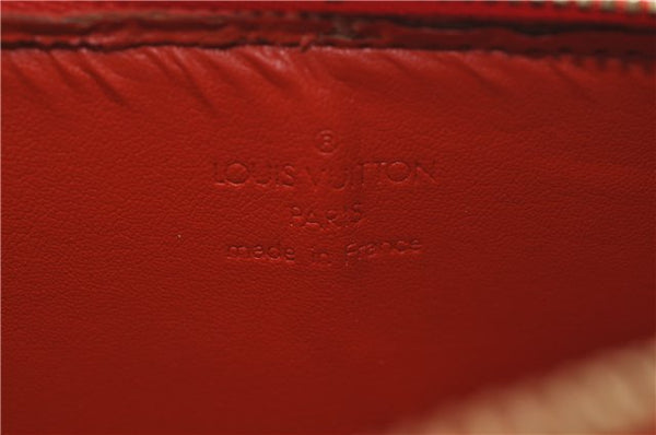 Auth Louis Vuitton Vernis Flower Lexington Hand Bag Pouch Orange M92247 LV 5217D