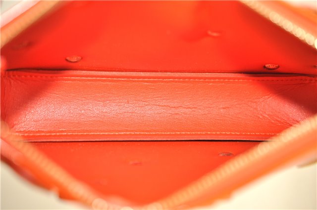 Auth Louis Vuitton Vernis Flower Lexington Hand Bag Pouch Orange M92247 LV 5217D