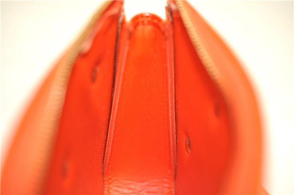 Auth Louis Vuitton Vernis Flower Lexington Hand Bag Pouch Orange M92247 LV 5217D