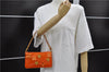 Auth Louis Vuitton Vernis Flower Lexington Hand Bag Pouch Orange M92247 LV 5217D