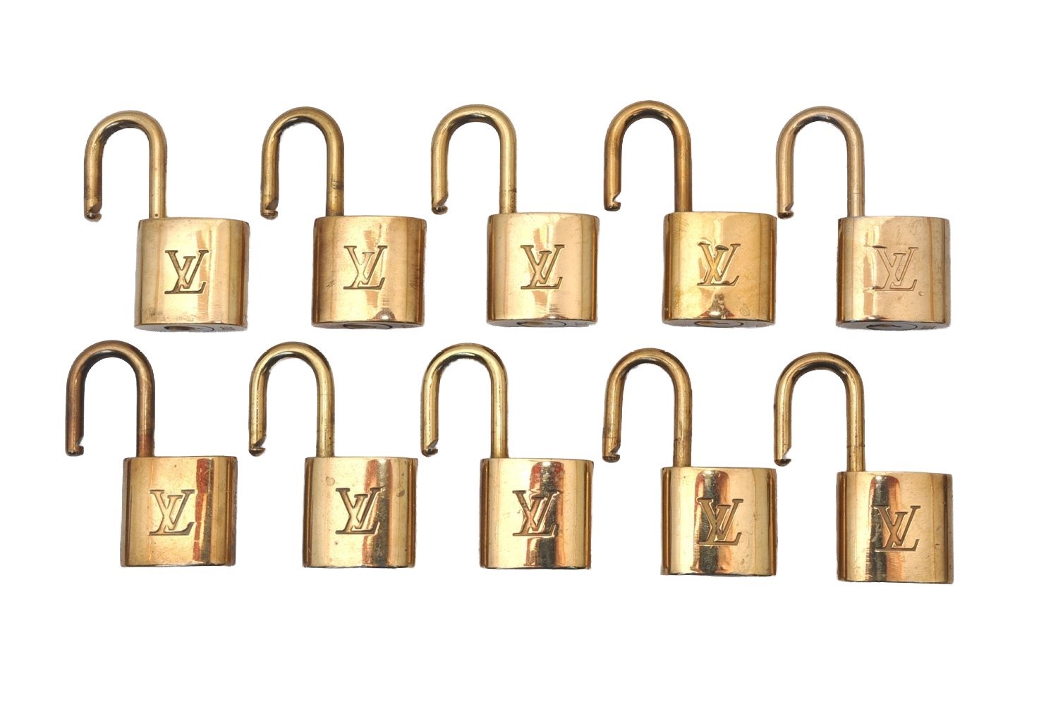 Authentic Louis Vuitton Padlock Gold 10Set LV 5217I