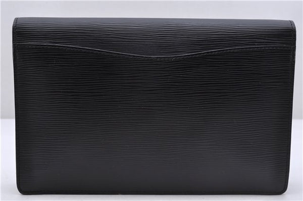 Authentic Louis Vuitton Epi Montaigne 27 Clutch Bag Purse Black M52652 LV 5218D