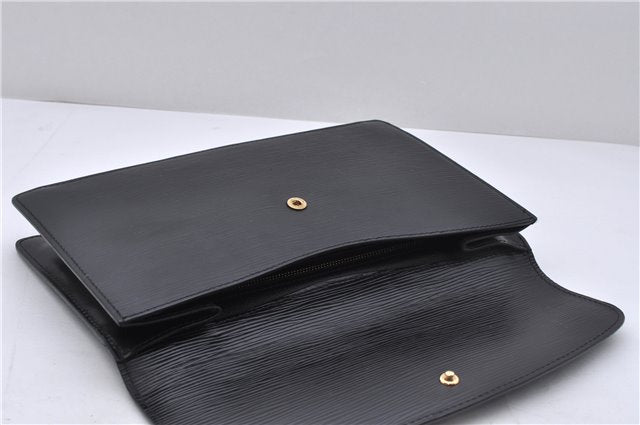 Authentic Louis Vuitton Epi Montaigne 27 Clutch Bag Purse Black M52652 LV 5218D