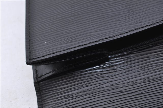Authentic Louis Vuitton Epi Montaigne 27 Clutch Bag Purse Black M52652 LV 5218D