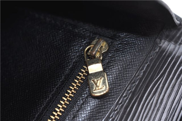 Authentic Louis Vuitton Epi Montaigne 27 Clutch Bag Purse Black M52652 LV 5218D