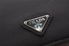 Authentic PRADA TESSUTO METALLO Nylon Leather Shoulder Bag B6542 Black 5219I