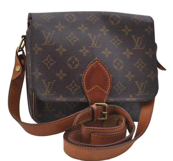 Auth Louis Vuitton Monogram Cartouchiere MM Shoulder Cross Bag M51253 LV 5220D
