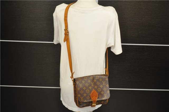 Auth Louis Vuitton Monogram Cartouchiere MM Shoulder Cross Bag M51253 LV 5220D