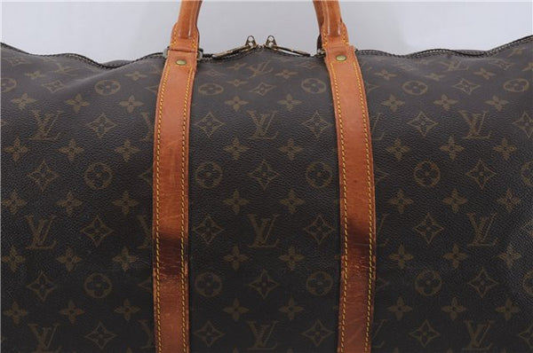Auth Louis Vuitton Monogram Keepall Bandouliere 55 Boston Bag M41414 LV 5221D