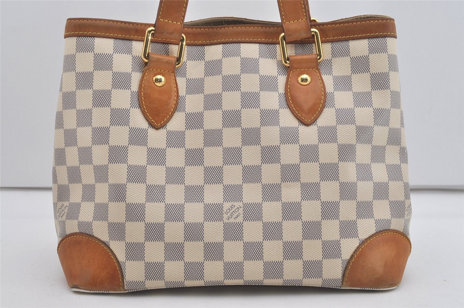 Authentic Louis Vuitton Damier Azur Hampstead PM N51207 Shoulder Tote Bag 5223I