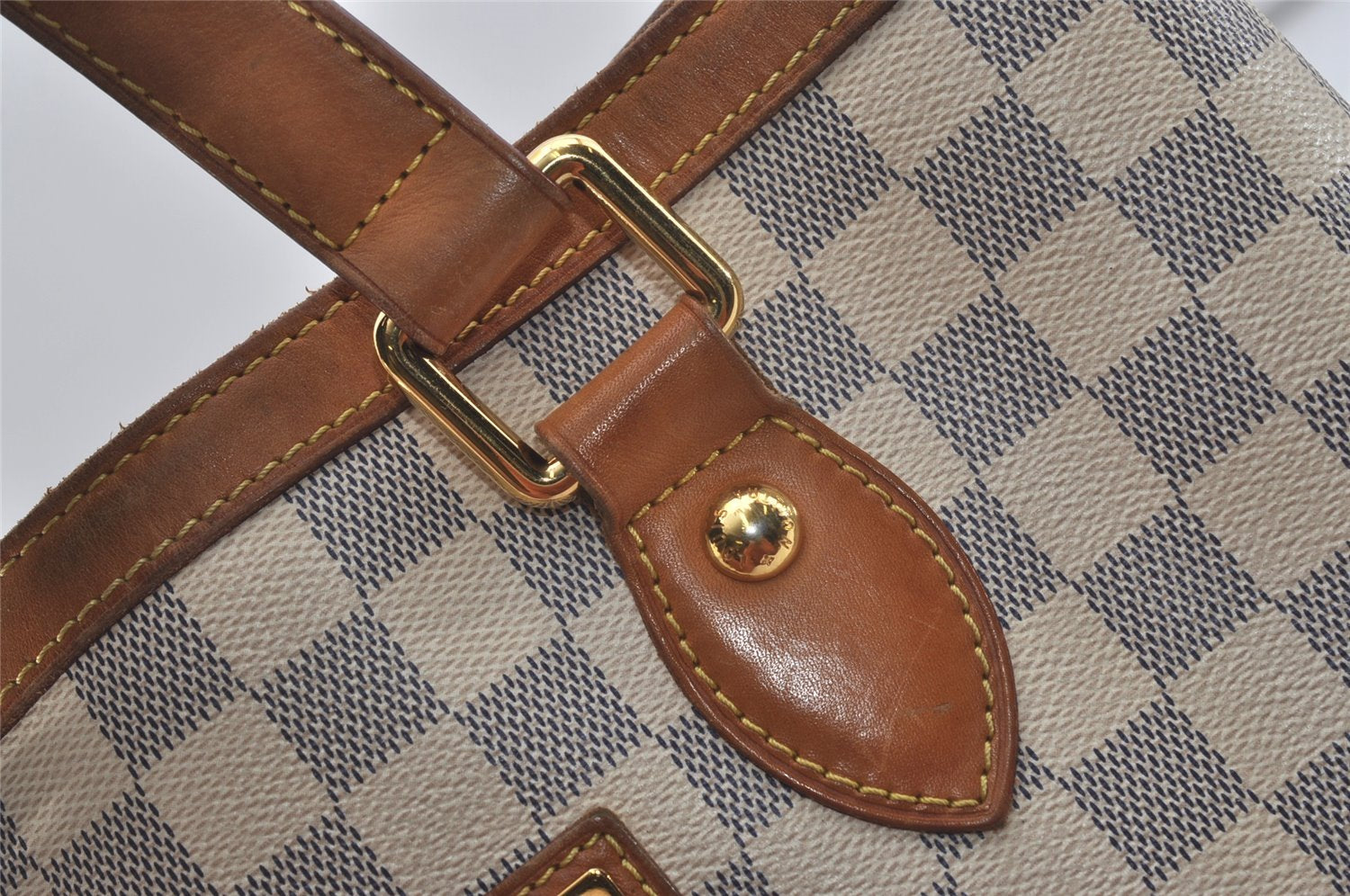 Authentic Louis Vuitton Damier Azur Hampstead PM N51207 Shoulder Tote Bag 5223I