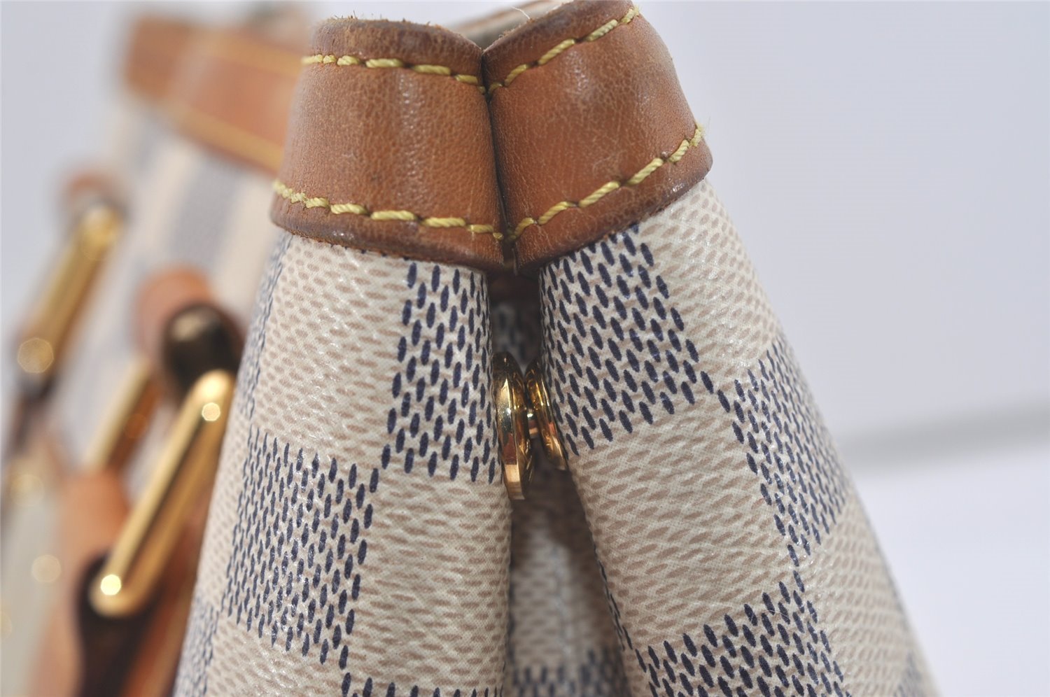 Authentic Louis Vuitton Damier Azur Hampstead PM N51207 Shoulder Tote Bag 5223I