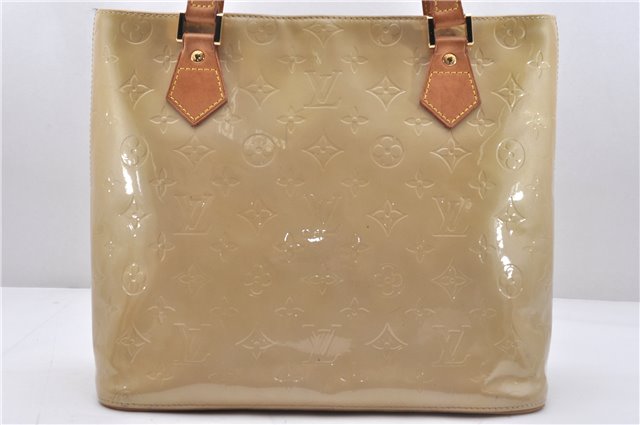 Authentic Louis Vuitton Vernis Houston Shoulder Hand Bag Beige M91340 LV 5225D