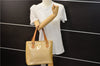 Authentic Louis Vuitton Vernis Houston Shoulder Hand Bag Beige M91340 LV 5225D